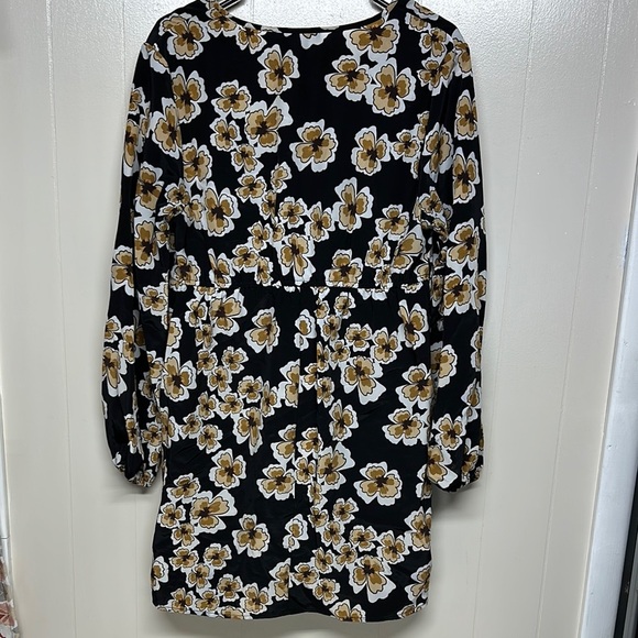 As U Wish Black and Gold Floral Mini Dress - Picture 5 of 9